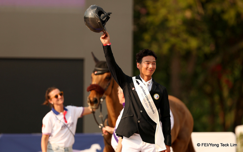 Korntawat Samran (THA) riding B.Grimm Billy Elmy at the 2025 FEI Asian Championships at That Polo Club, Pattaya in November 2025 | An Eventful Life