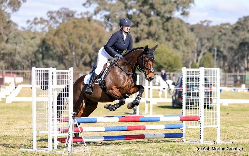 Hollyn Edmondson rides Demon in the showjumping for the EvA65 eventing at Denman Horse Trials 2025 | An Eventful Life