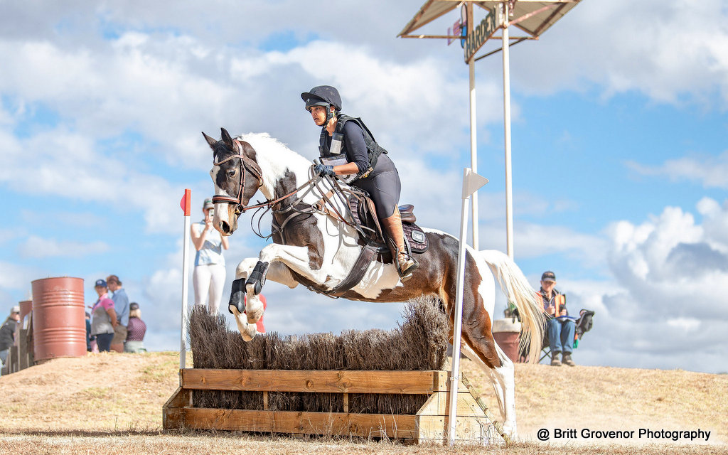 Zoya Patel riding Kenlock Sky Lady on cross country for the EvA50 eventing at Harden Horse Trials May 2025 | An Eventful Life