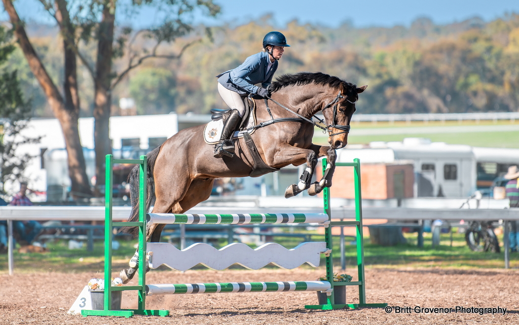 Shenae Lowings rides Sandhills Shiver in the showjumping for the CCN1* eventing class at REA Wagga Horse Trials at Narrandera 2025 | An Eventful Life
