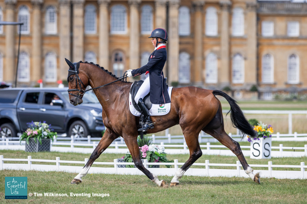 Ros Canter rides Izilot DHI in the dressage for the CCI4* eventing at Blenheim Palace International Horse Trials 2023 | An Eventful Life