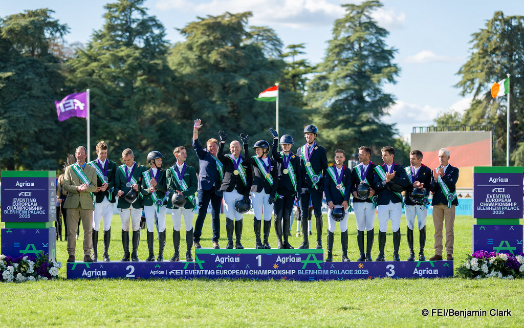 FEI Eventing European Championship 2025 at Blenheim Palace | Team podium - Gold, Great Britain; Silver, Ireland; Bronze, France | An Eventful Life 