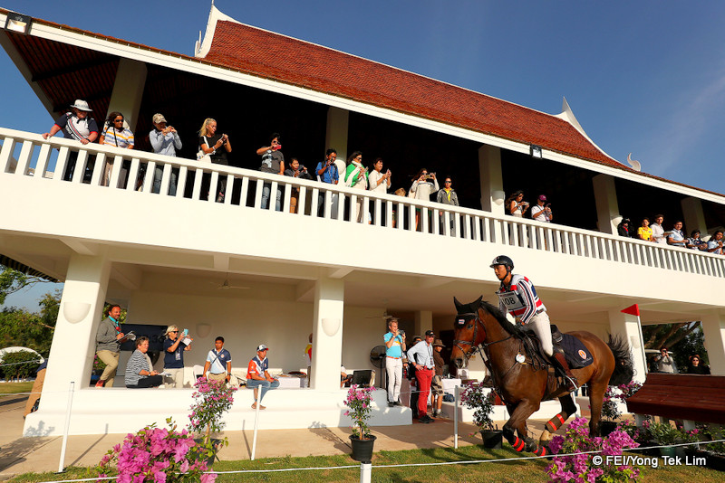 Korntawat Samran rides Ridano Elmy on cross country during the Eventing Championship at the FEI Asian Championships 2019 at the Thai Polo Club, Pattaya | An Eventful Life