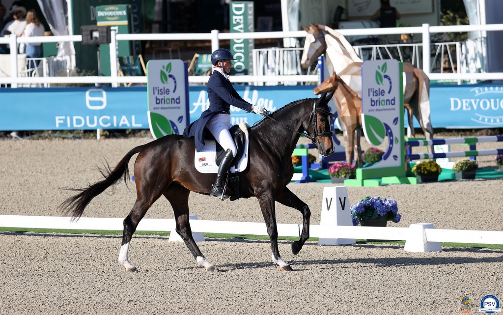 Emily Young-Jamieson (GBR) riding La Vita 44 in the 7-Year-Old class after first day of dressage at 2025 FEI WBFSH Eventing World Young Horse Championships at Le Mondial Du Lion | An Eventful Life