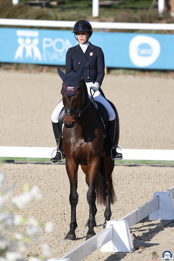 Hallie Coon (USA) riding Boleybawn Olivia in the 7-Year-Old class after first day of dressage at 2025 FEI WBFSH Eventing World Young Horse Championships at Le Mondial Du Lion | An Eventful Life
