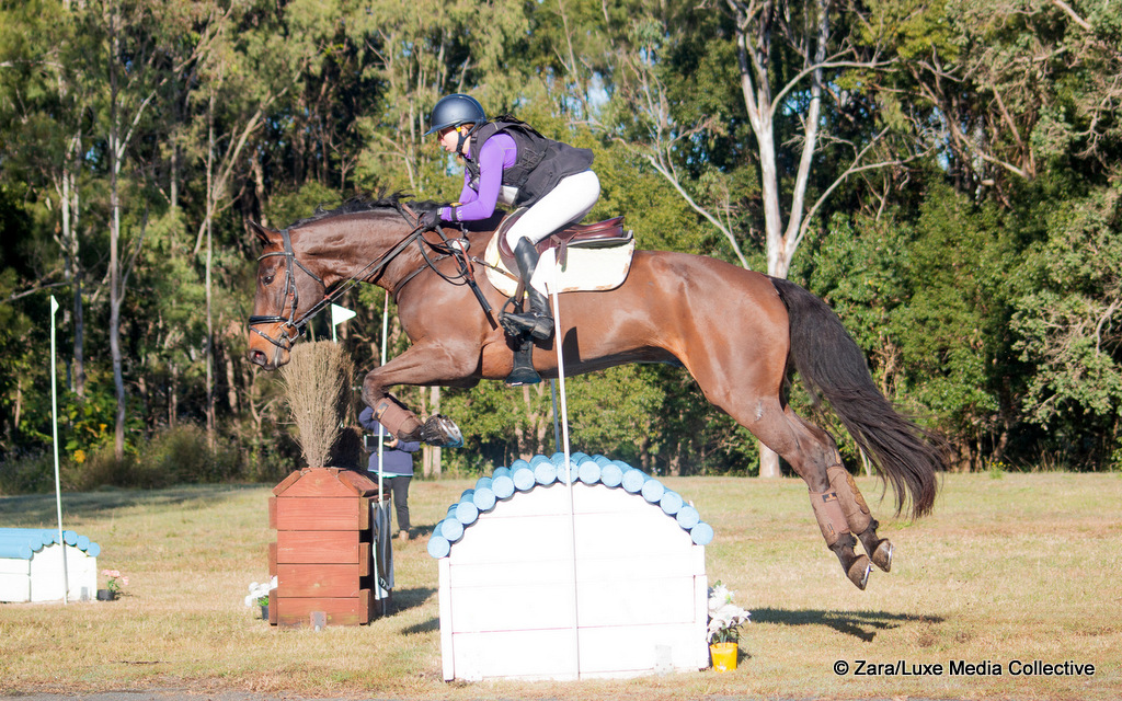 Hannah Lewindon rides James Fandango on cross country in the CCN1* eventing at Tamborine Equestrian Group CCN ODE July 2025 | An Eventful Life