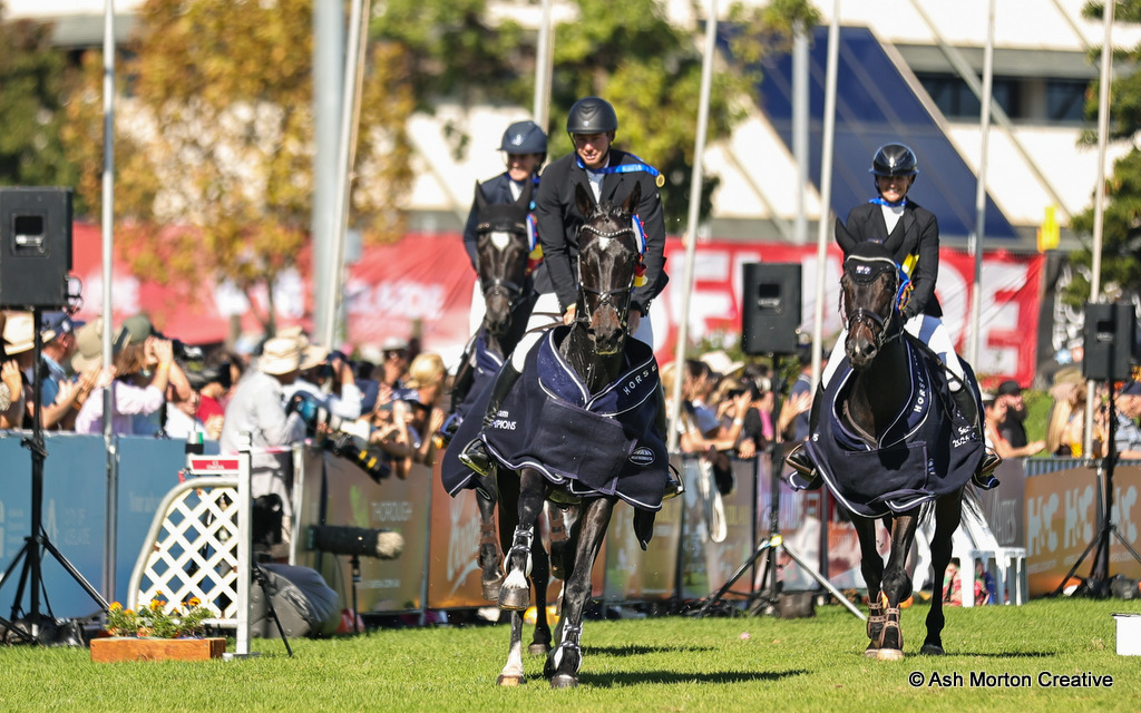 Australian Gold Team, comprising Sophia Hill on Tulara Baltango, Hannah Klep on Tulara Chicouve, Sam Jeffree on Wimborne Conjuror win the 2026 Oceania Eventing Championship at Adelaide Equestrian Festival | An Eventful Life