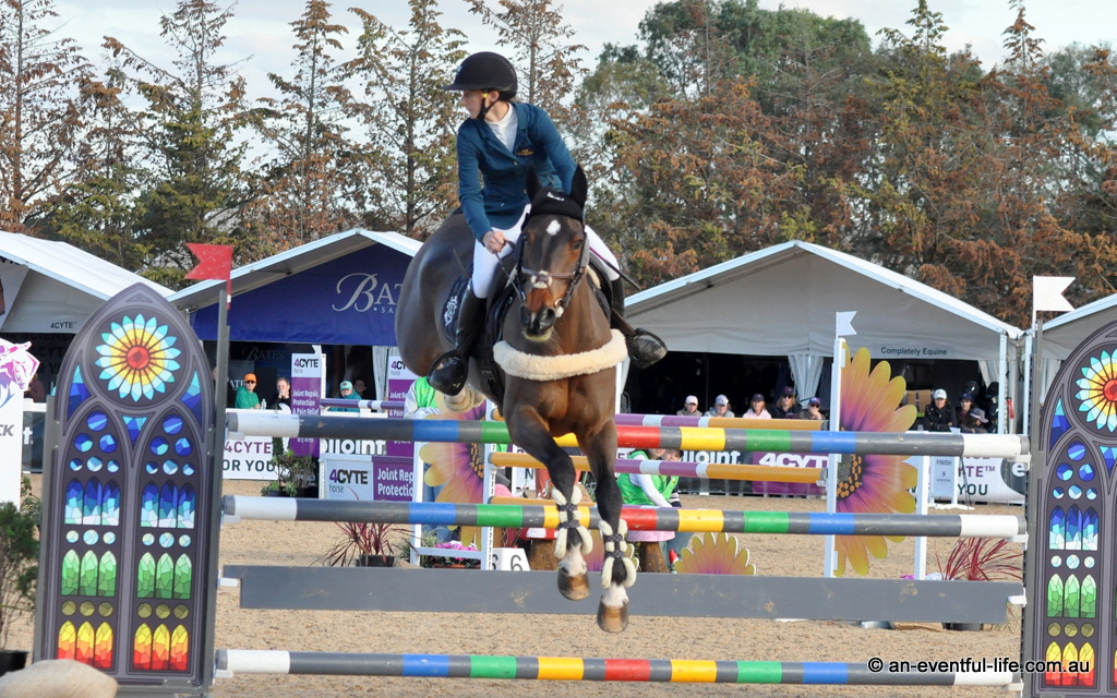 Lamoza Velisha rides Call Me Cooley during show jumping for the CCI4* eventing at 2026 Melbourne INternational 3 Day Event Horse Trials | An Eventful Life
