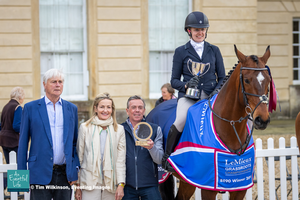 Holly Jessett rides Lombard Lad during presentations for the British Eventing BE100 Grassroots Championships at Badminton Horse Trials 2026 | An Eventful Life