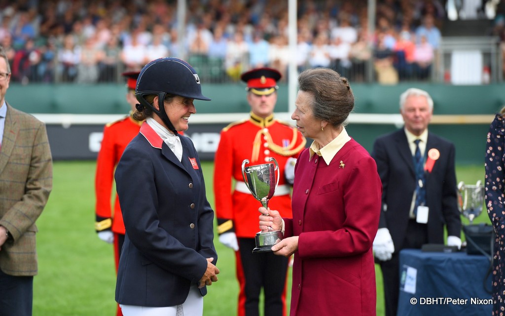 HRH The Princess Royal presenting Piggy March with the winner’s trophy at Burghley Horse Trials 2022 | An Eventful Life