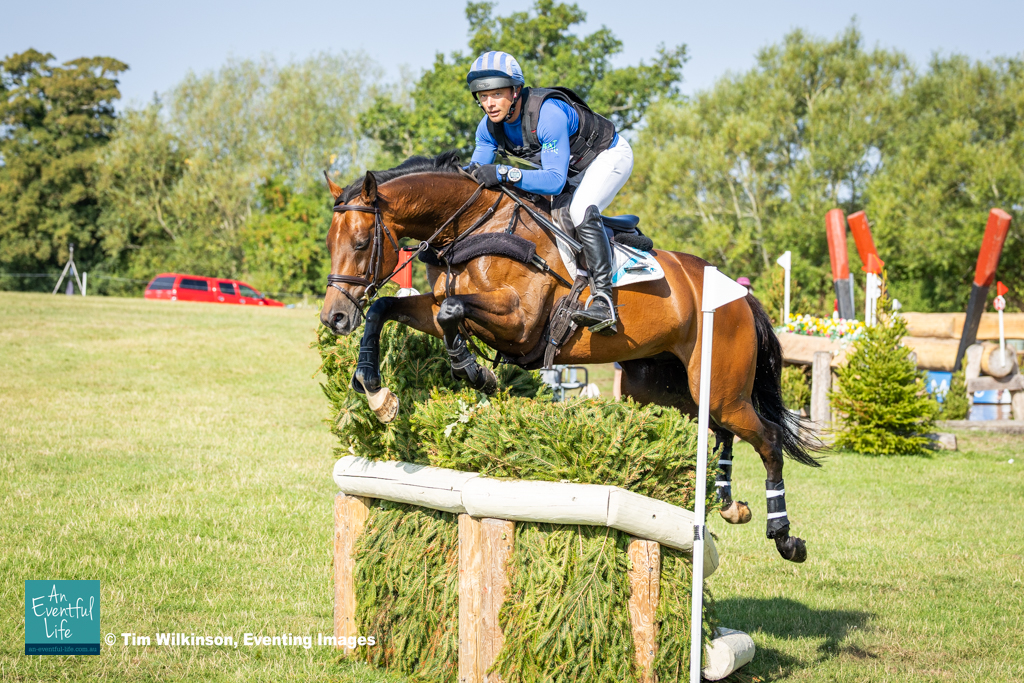 Michael Jackson rides Bhodi, winner of the Open Novice Retraining of Racehorses (RoR) Eventing Championship at Hartpury International Horse Trials 2025 | An Eventful Life