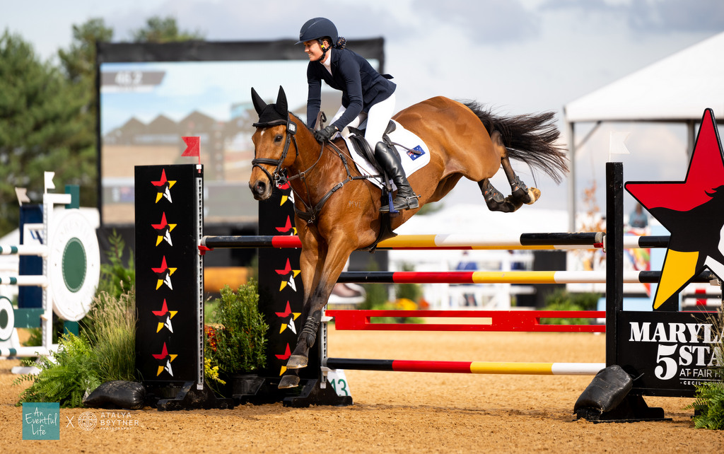 Australia's Sophia Hill rides Humble Glory during showjumping for the CCI5* eventing at the 2025 Maryland at Fair Hill 5 Star (USA) | An Eventful Life