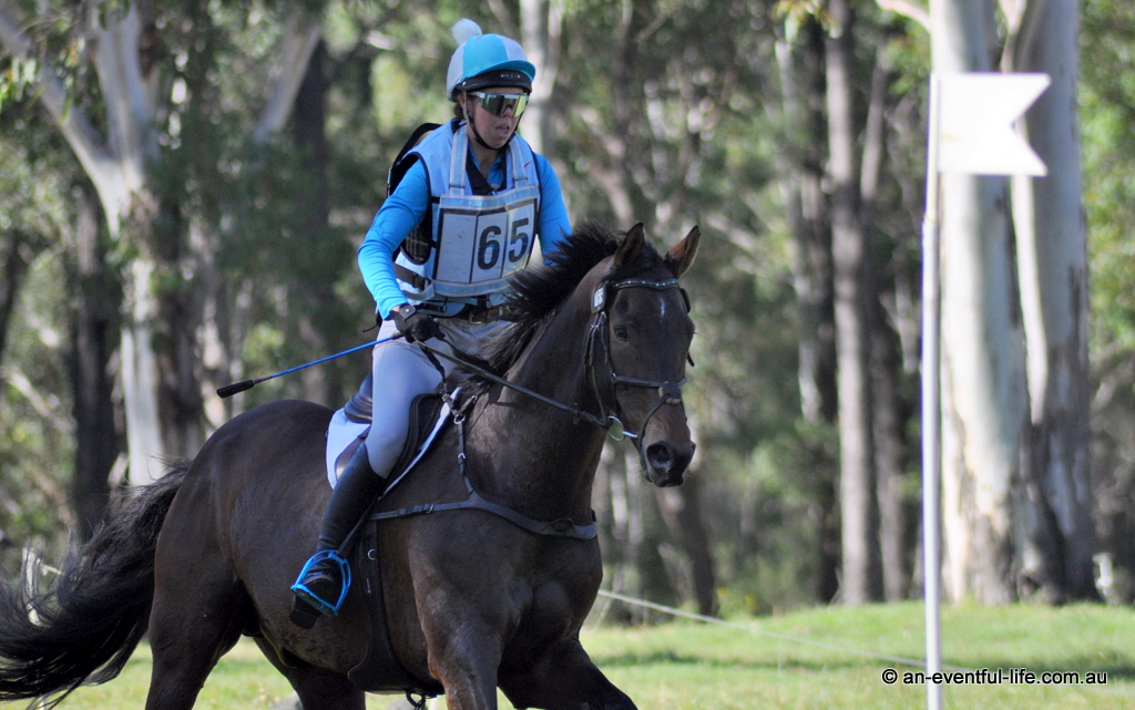 Brooke Dougall rides My Locky during cross country for the CCI3* eventing at 2021 Tamborine Equestrian Group Horse Trials | An Eventful Life