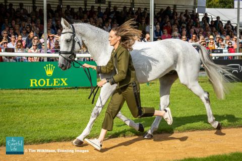 Bella Innes Ker presents Highway for the CCI5* eventing first horse inspection at Defender Burghley Horse Trials 2024 | An Eventful Life