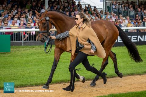 Monica Spencer presents Artist for the CCI5* eventing first horse inspection at Defender Burghley Horse Trials 2024 | An Eventful Life