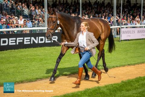 Ros Canter presents Lordships Graffalo for the CCI5* eventing first horse inspection at Defender Burghley Horse Trials 2024 | An Eventful Life