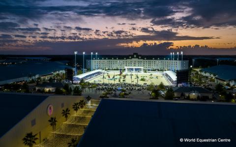 World Equestrian Centre Ocala, FL., USA Grand Arena at night | An Eventful Life