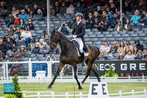 Will Rawlin rides Ballycoog Breaker Boy during the dressage for the CCI5* eventing at MARS Badminton Horse Trials 2025 | An Eventful Life