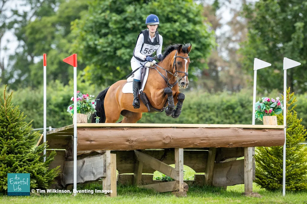 Jessica McCaldin rides Shadow Star Quality during the cross country of the CCI2* eventing at Burgham International Horse Trials 2025 | An Eventful Life