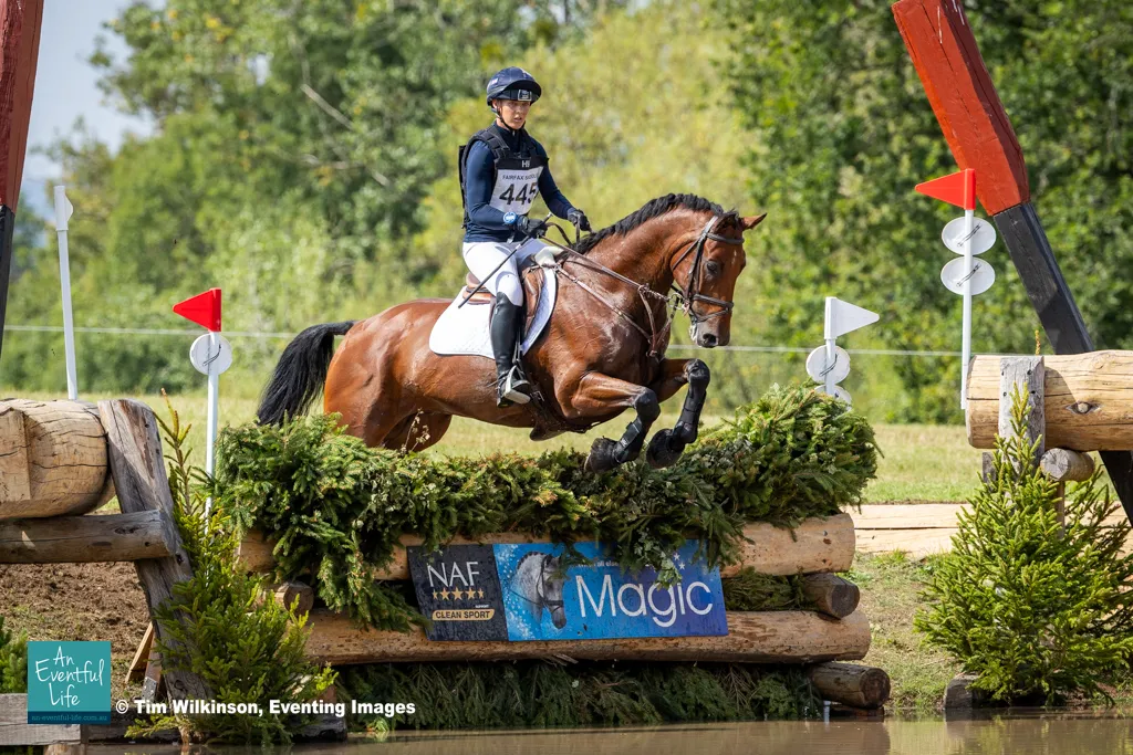 Dani Stewart-Richardson rides Londonlook TN during cross country for the British Novice Championship eventing at the 2025 NAF Five Star Hartpury International Horse Trials & British National Championships | An Eventful Life
