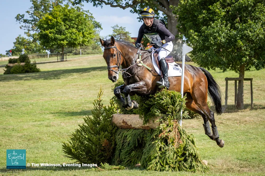Tom Rowland rides The Mail Man during cross country for the CCI3*-L eventing at the 2025 NAF Five Star Hartpury International Horse Trials & British National Championships | An Eventful Life