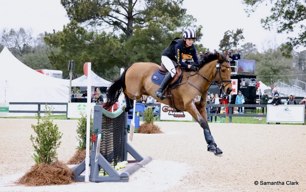 Sophia Hill rides Humble Glory during cross country at 2026 Grand-Prix Eventing Showcase, Bruce’s Field, Aiken, USA | An Eventful Life