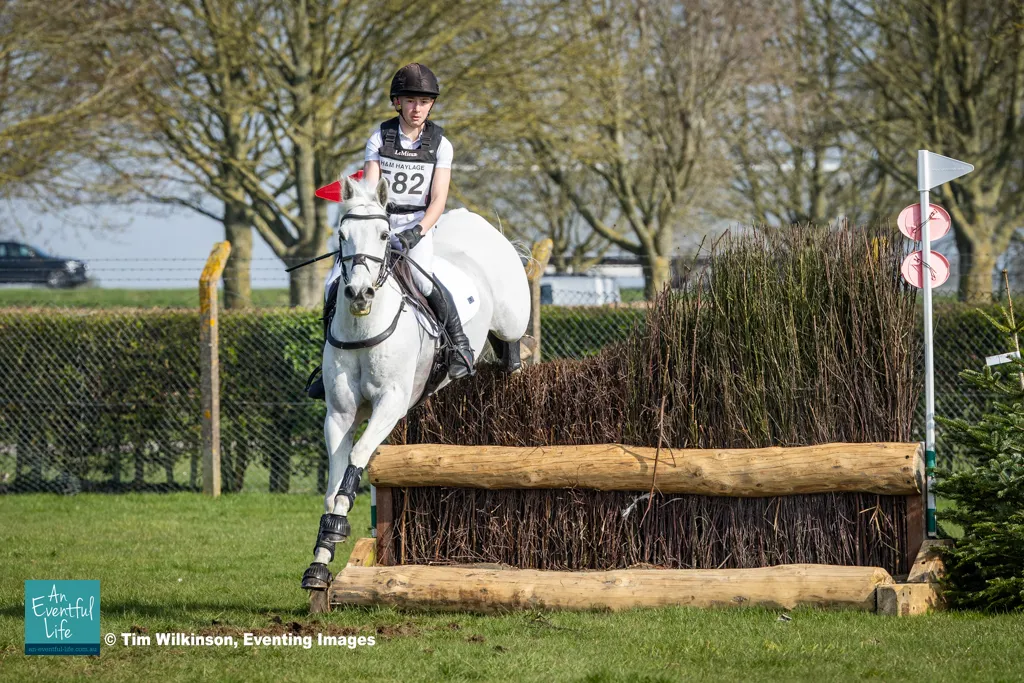 Edward Cowley rides Crossgales Into The Blu on cross country in the BE100 Open U18 eventing at Lincolnshire Horse Trials, 20-22 March 2026 | An Eventful Life