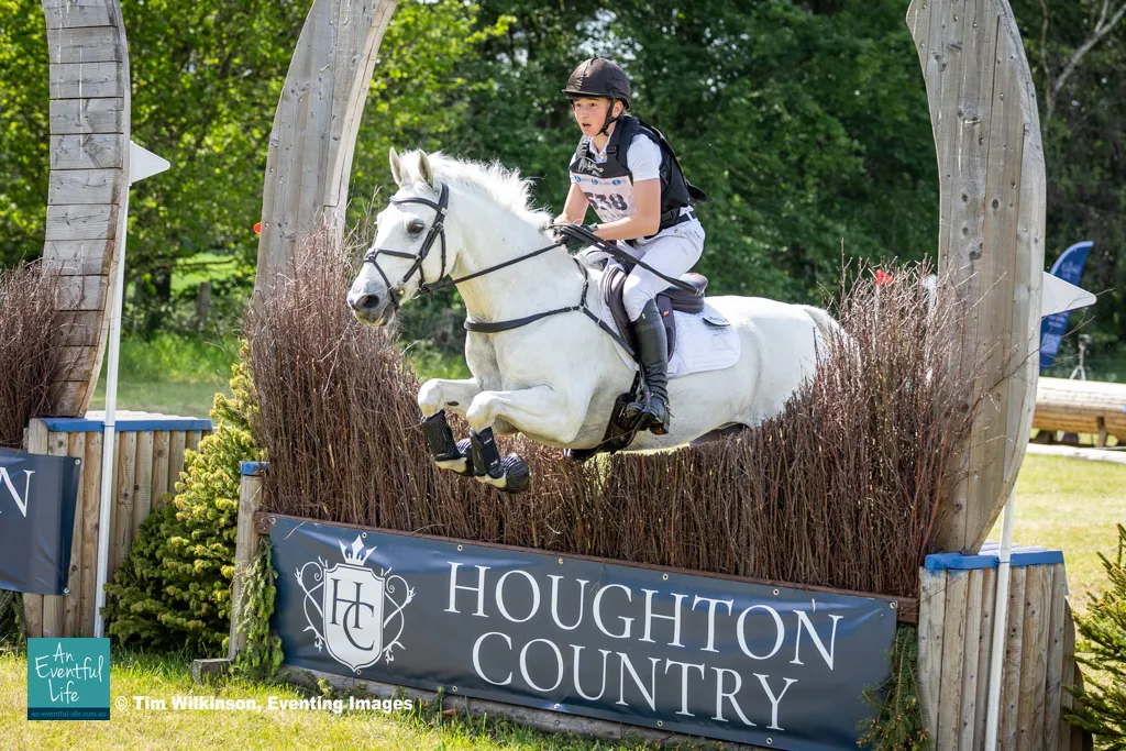 Edward Cowley rides Crossgales Into The Blue during cross country for the CCI1* Pony eventing at Osberton (1) International Horse Trials, May 2026 | An Eventful Life