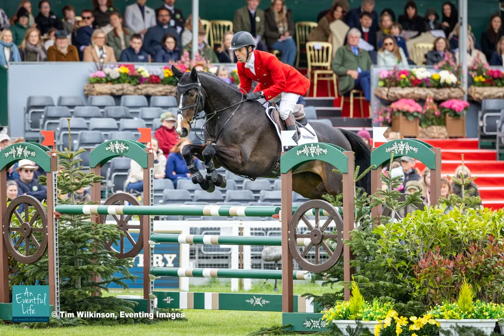 Harry Meade rides Annaghmore Valoner during showjumping for the CCI5* eventing at Badminton Horse Trials 2026 | An Eventful Life