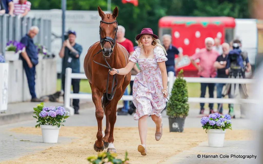 Abby Jones presents Henton Audacious during the first horse inspection for the CCI5* eventing at 2026 Longines Luhmuhlen Horse Trials, Germany, 17-21 June 2026 | An Eventful Life