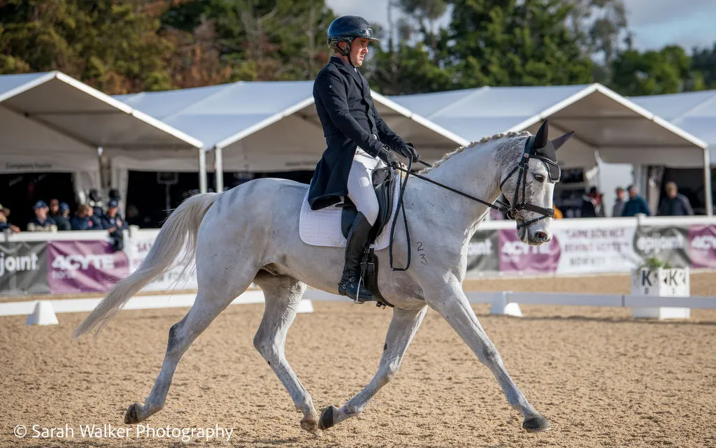 Andrew Barnett rides Oscar Park Deluge during dressage in the CCI4*-L eventing at the Melbourne International 3 Day Event June 2026 | An Eventful Life