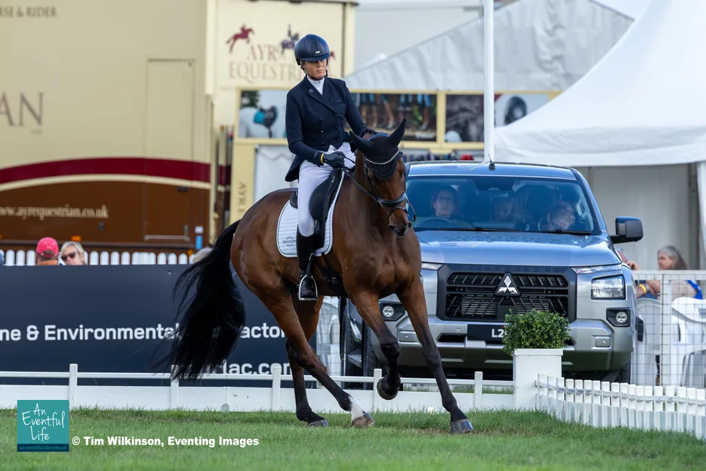 Isabel (Bella) English rides Elysian Fields Prado during the CCI4*-S eventing dressage at Agria Blenheim Palace International Horse Trials 17-20 September 2026 | An Eventful Life