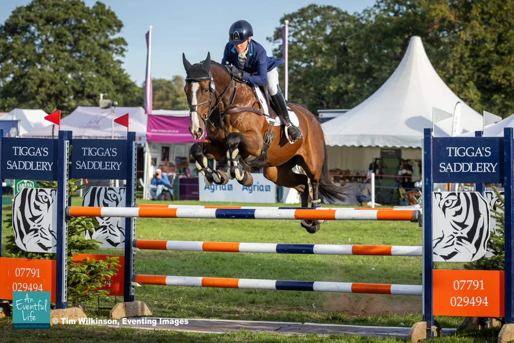 Imogen King rides Camaro during the eventing showjumping at Osberton (2) International Horse Trials (1-4 October 2026) | An Eventful Life
