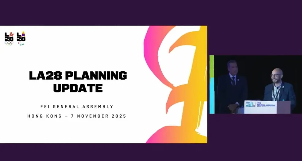 Niccolo Campriani, LA28 Vice President Sport & Cesar Hirsch, LA28 Expert (FEI), provide an update on organisation of equestrian sports at LA28 | An Eventful Life